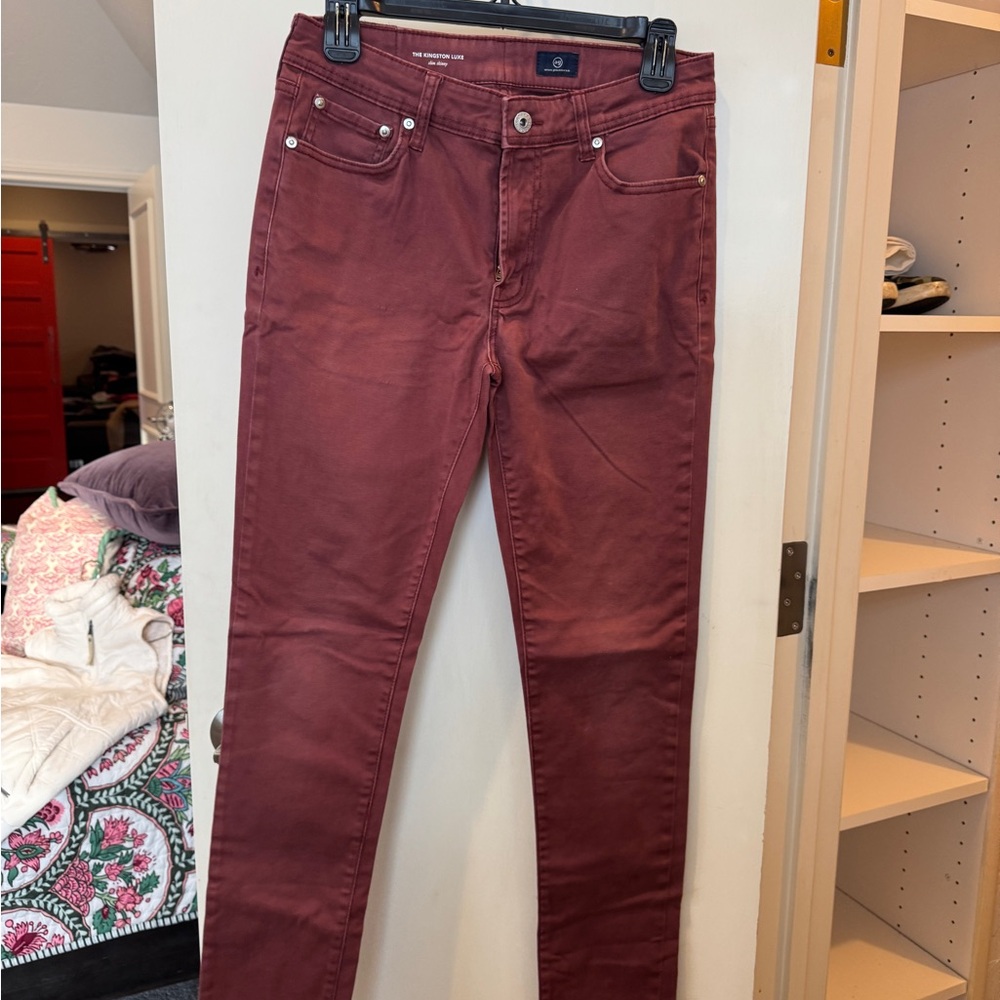 AG Adriano Goldschmied Kingston Luxe Red Jeans